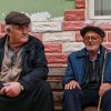 two men talking park bench Masonic education