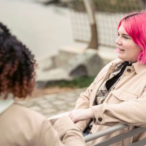 two people sitting bench quiet Masonic education