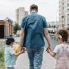 father child walking park Masonic education