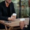 older younger men talking coffee Masonic education
