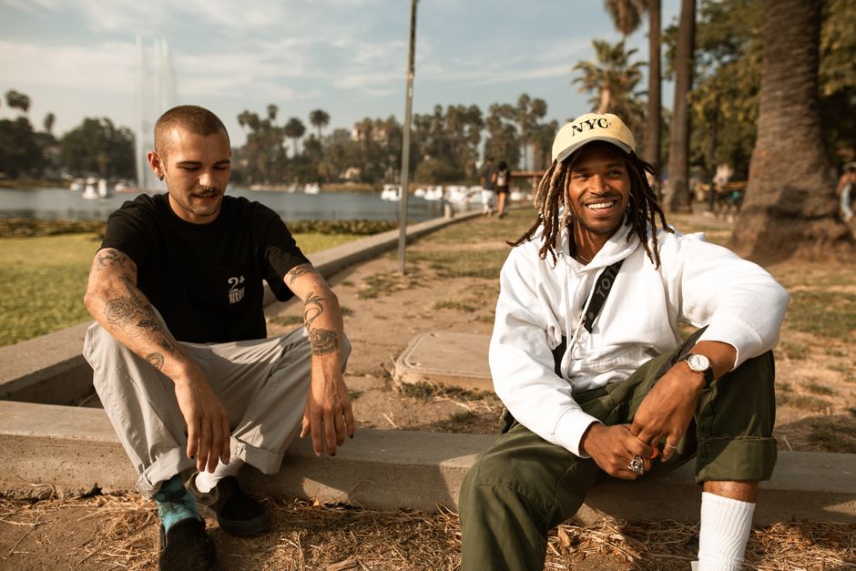 two men sitting park bench Masonic education