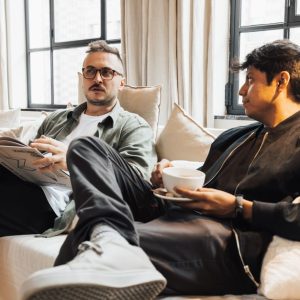 two men talking coffee Masonic education